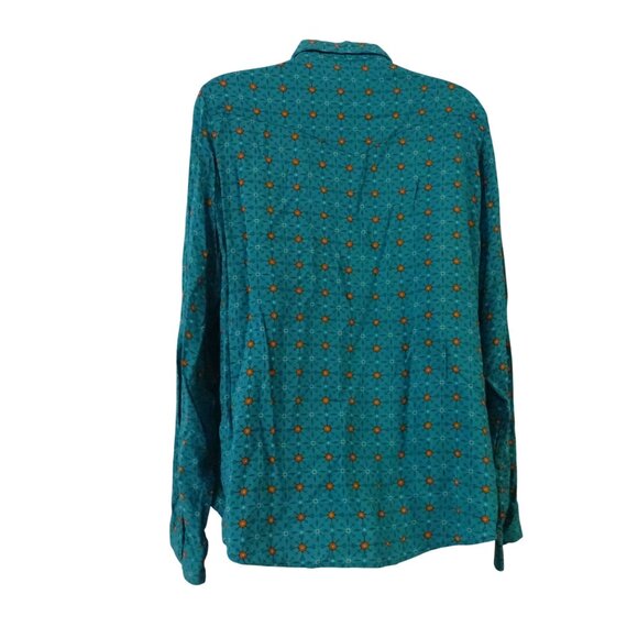 Vintage Wrangler Rancher Western Pearl Snap Shirt Women Size XXL Green Long Slv - Picture 4 of 10